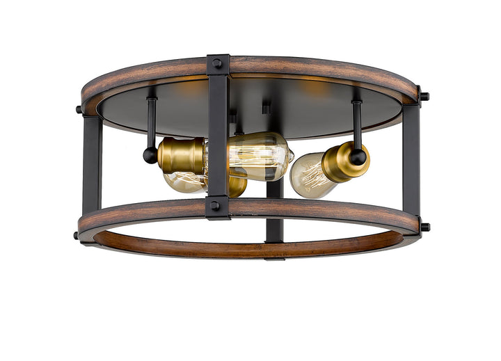 Z-Lite Kirkland 472F3R-RM Ceiling Light - Rustic Mahogany
