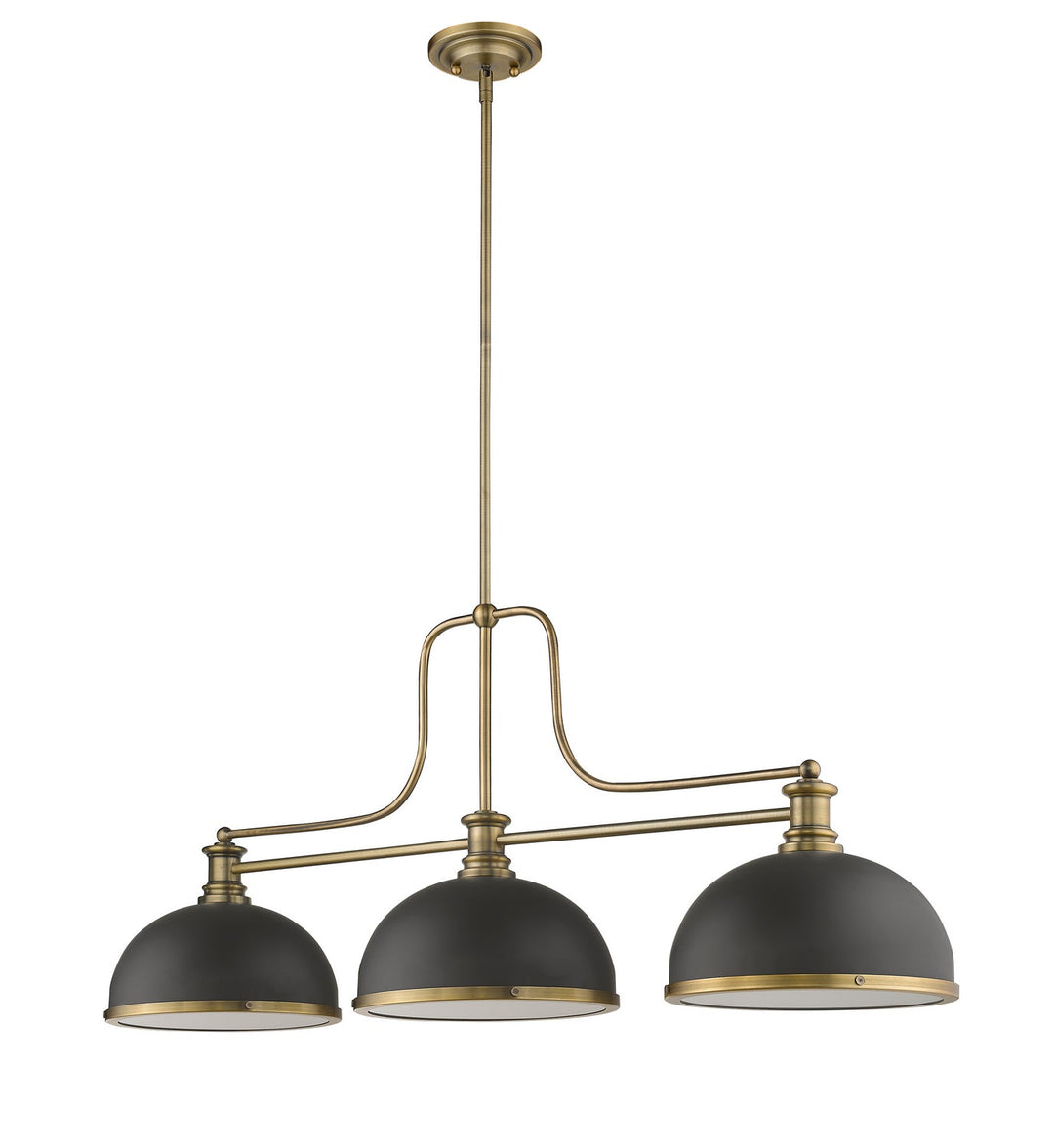 Z-Lite Melange 725-3HBR-D12BRZ+HBR Pendant Light - Heritage Brass