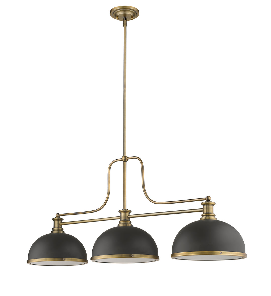 Z-Lite Melange 725-3HBR-D12BRZ+HBR Pendant Light - Heritage Brass
