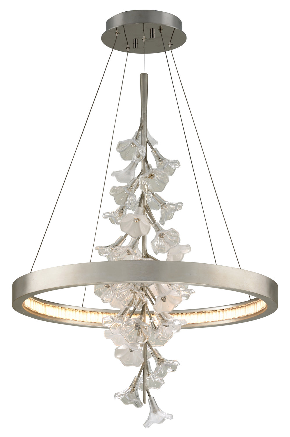 Corbett Jasmine 269-71 Pendant Light - Silver Leaf