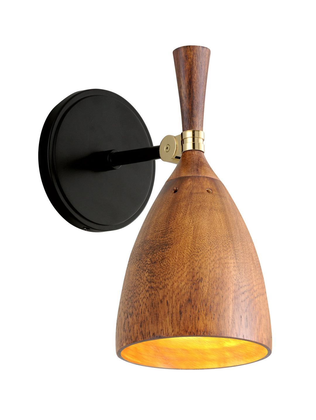 Corbett Utopia 280-11 Wall Sconce Light - Black Brass Acacia Wood Shades