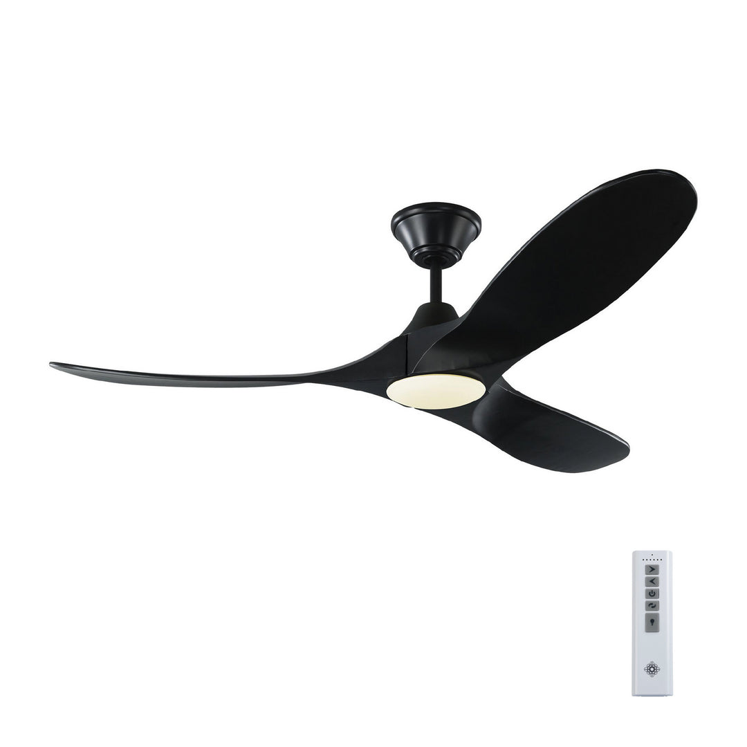 Visual Comfort Fan Maverick 52 LED 3MAVR52BKBKD Ceiling Fan - Matte Black, Matte Black/Matte Black/