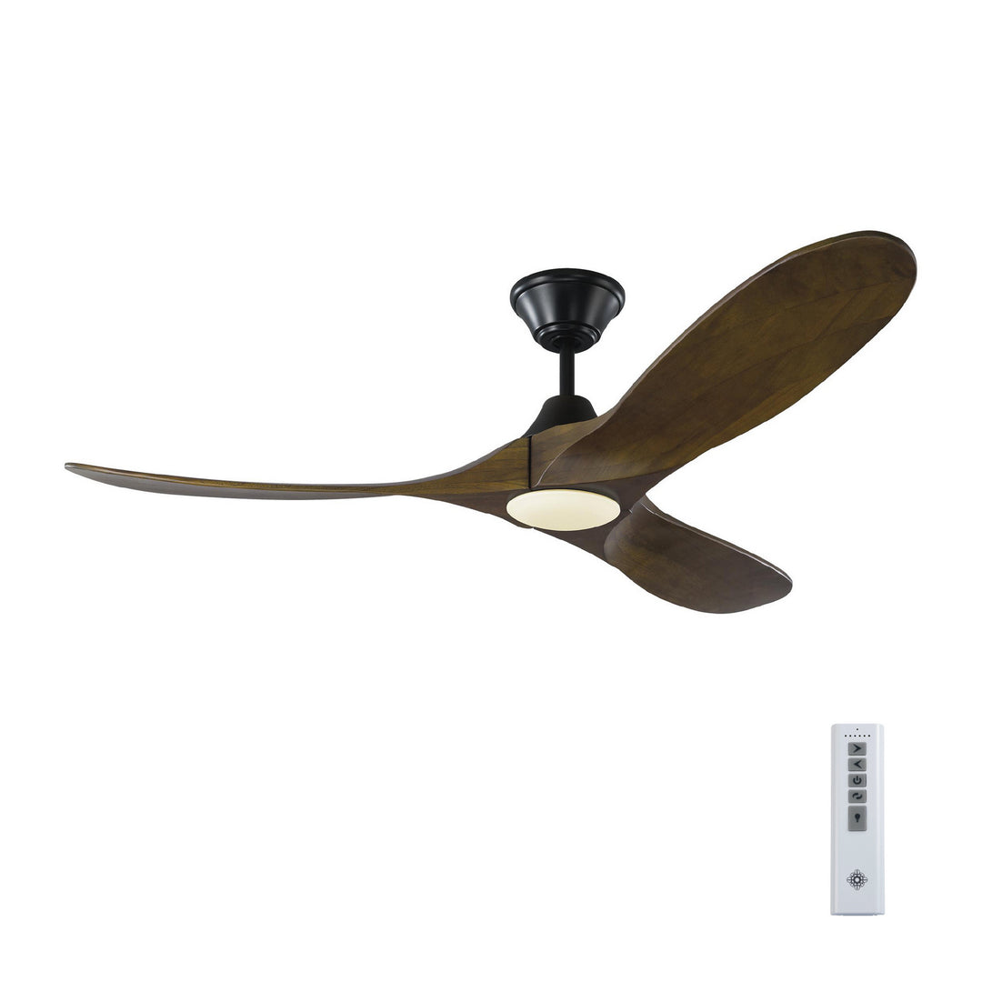 Visual Comfort Fan Maverick 52 LED 3MAVR52BKD Ceiling Fan - Matte Black, Dark Walnut/Dark Walnut/