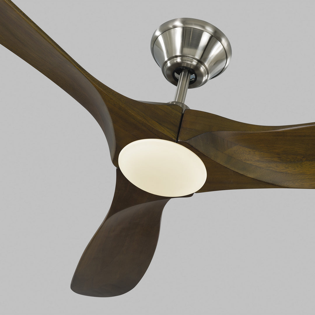 Visual Comfort Fan Maverick 52 LED 3MAVR52BSD Ceiling Fan - Brushed Steel, Dark Walnut/Dark Walnut/