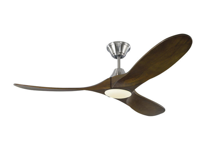 Visual Comfort Fan Maverick 52 LED 3MAVR52BSD Ceiling Fan - Brushed Steel, Dark Walnut/Dark Walnut/