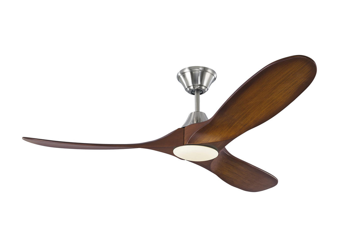 Visual Comfort Fan Maverick 52 LED 3MAVR52BSKOAD Ceiling Fan - Brushed Steel, Dark Walnut/Dark Walnut/