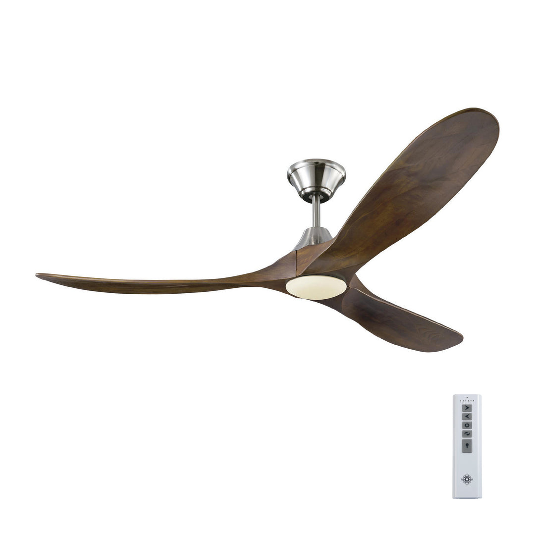 Visual Comfort Fan Maverick 60 LED 3MAVR60BSD Ceiling Fan - Brushed Steel, Dark Walnut/Dark Walnut/