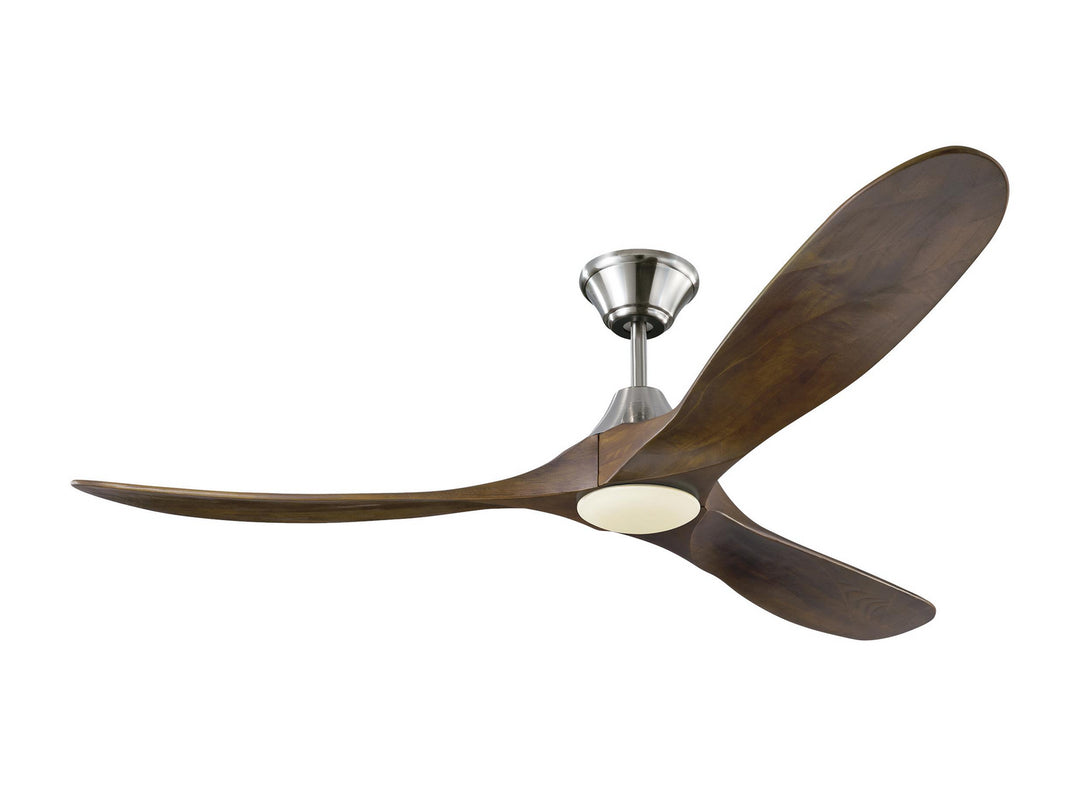 Visual Comfort Fan Maverick 60 LED 3MAVR60BSD Ceiling Fan - Brushed Steel, Dark Walnut/Dark Walnut/