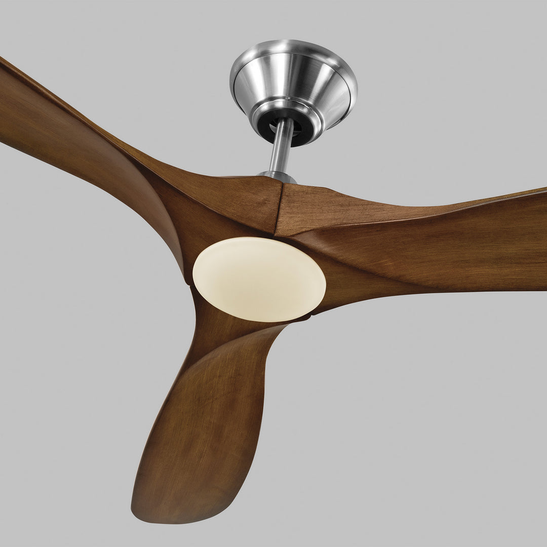 Visual Comfort Fan Maverick 70 LED 3MAVR70BSKOAD Ceiling Fan - Brushed Steel, Dark Walnut/Dark Walnut/