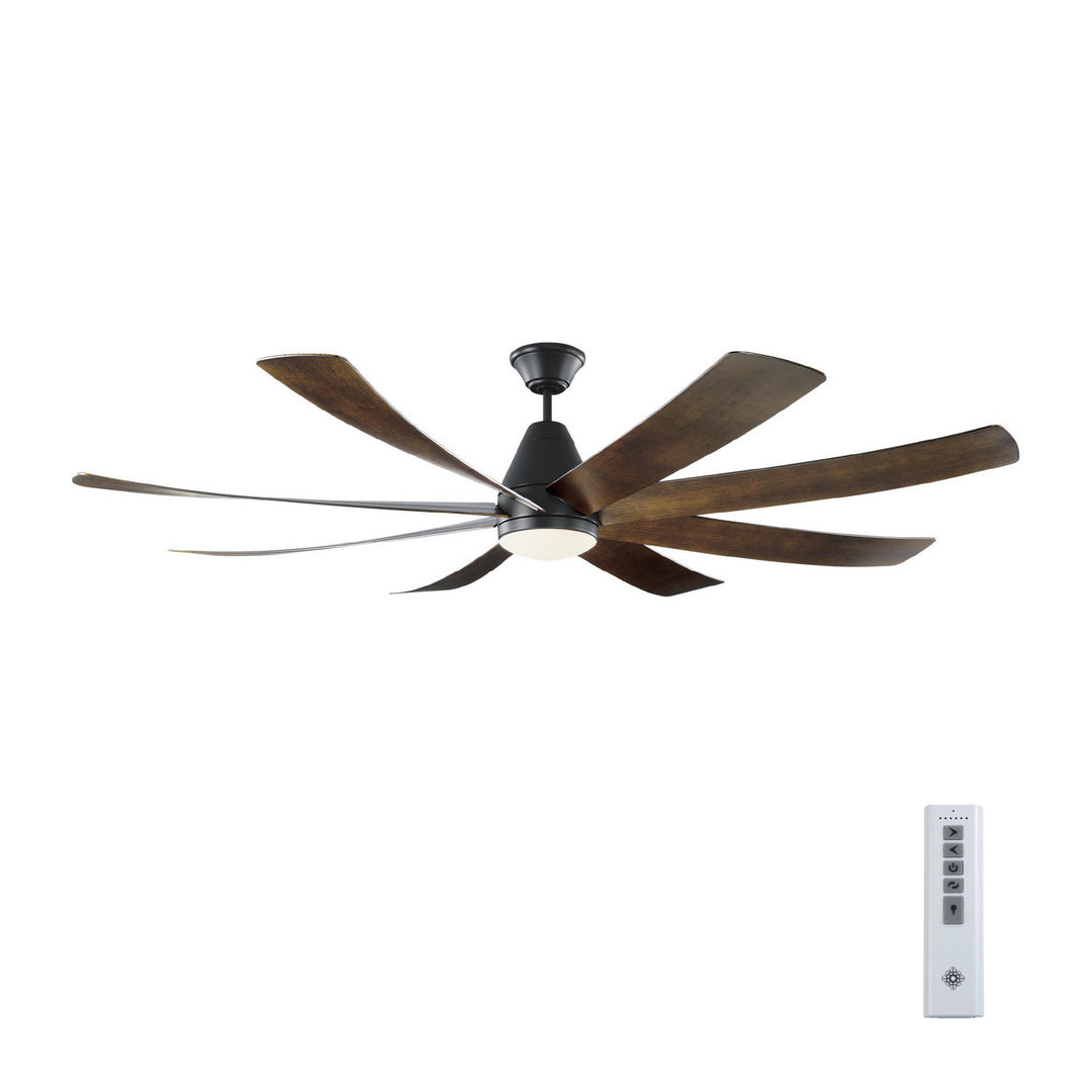 Visual Comfort Fan Kingston 72 8KGR72BKD Ceiling Fan - Matte Black, Dark Walnut/Dark Walnut/