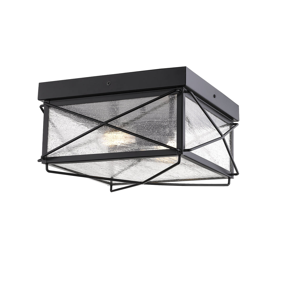 Millennium Lighting 2616-PBK Robinson Two Light Outdoor Flush Mount Outdoor Black