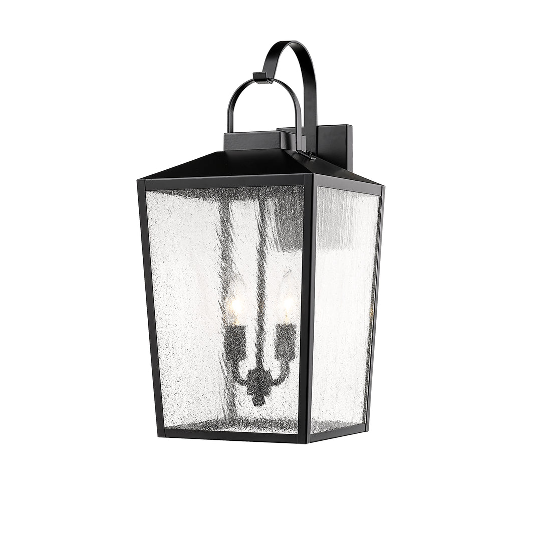 Millennium Lighting 2653-PBK Devens Two Light Outdoor Wall Bracket Outdoor Black