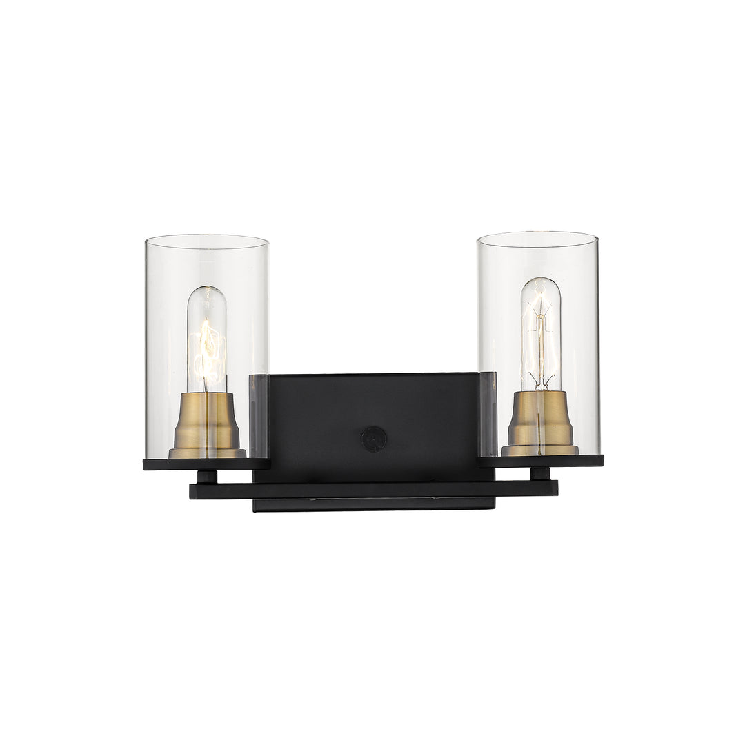 Millennium Pasadena 3492-MB/HBZ Bath Vanity Light 15 in. wide - Matte Black/Heirloom Bronze