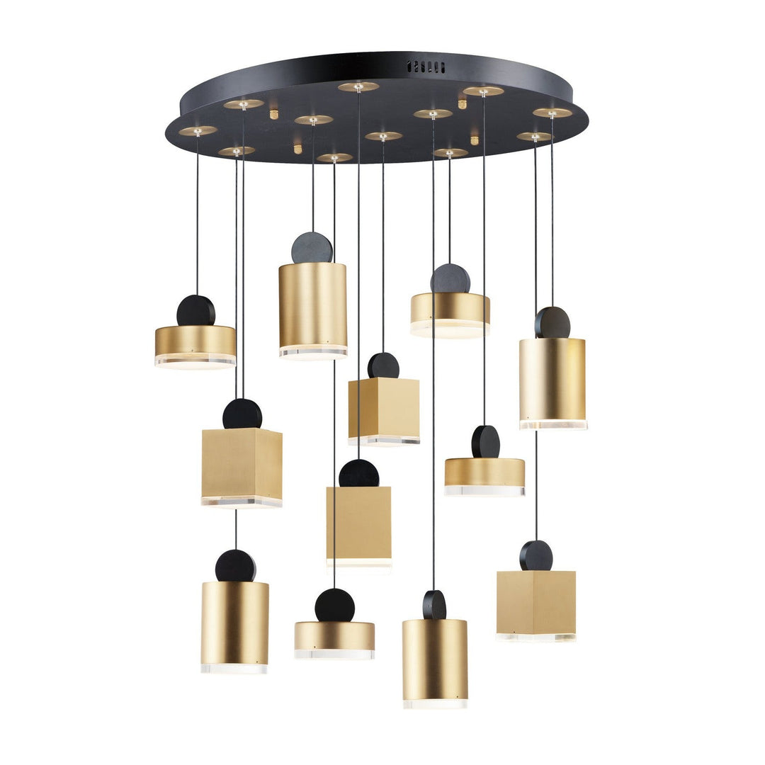 ET2 by Maxim Nob E20869-75BKGLD Chandelier Light - Black / Gold