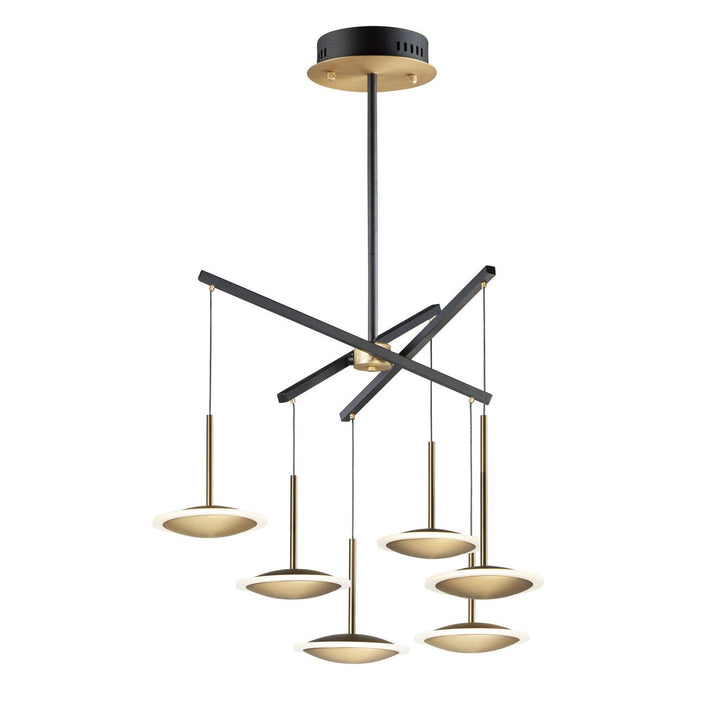 ET2 by Maxim Saucer E21546-90BKGLD Chandelier Light - Black / Gold