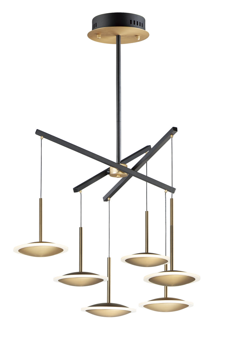 ET2 by Maxim Saucer E21546-90BKGLD Chandelier Light - Black / Gold