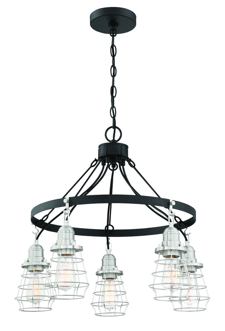 Craftmade Thatcher 50625-FBBNK Chandelier Light - Flat Black/Brushed Polished Nickel