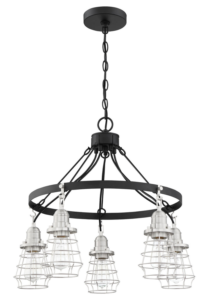 Craftmade Thatcher 50625-FBBNK Chandelier Light - Flat Black/Brushed Polished Nickel