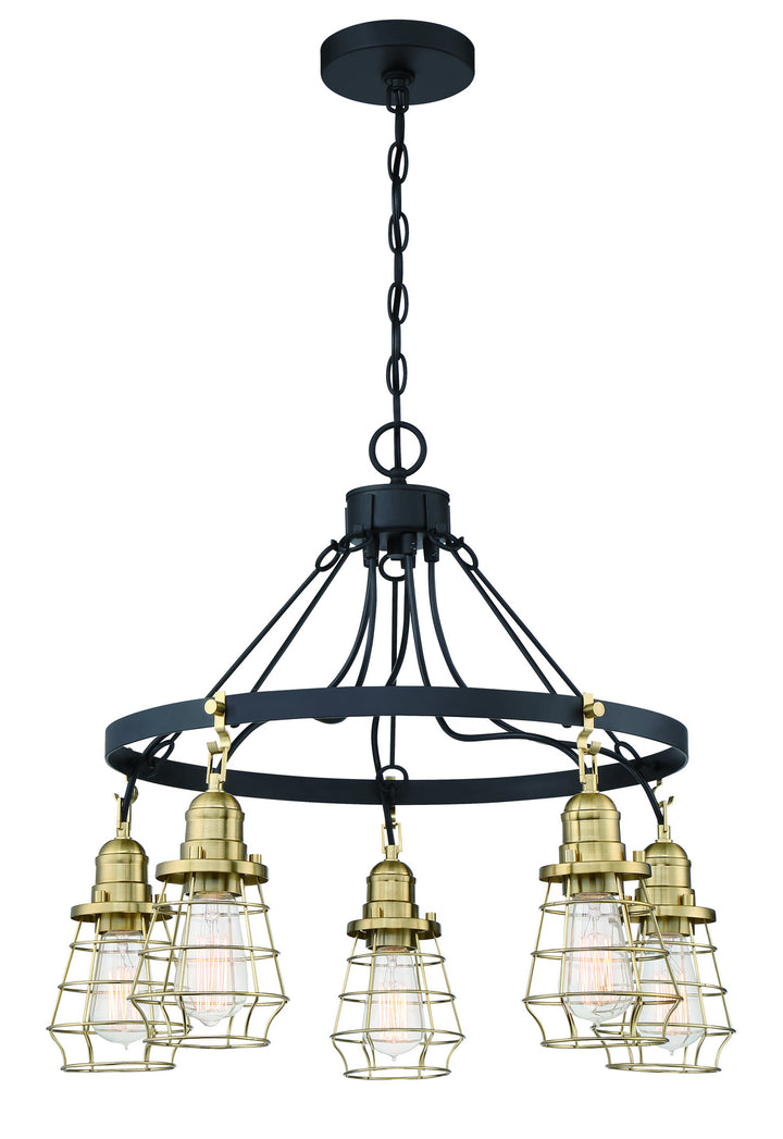 Craftmade Thatcher 50625-FBSB Chandelier Light - Flat Black/Satin Brass