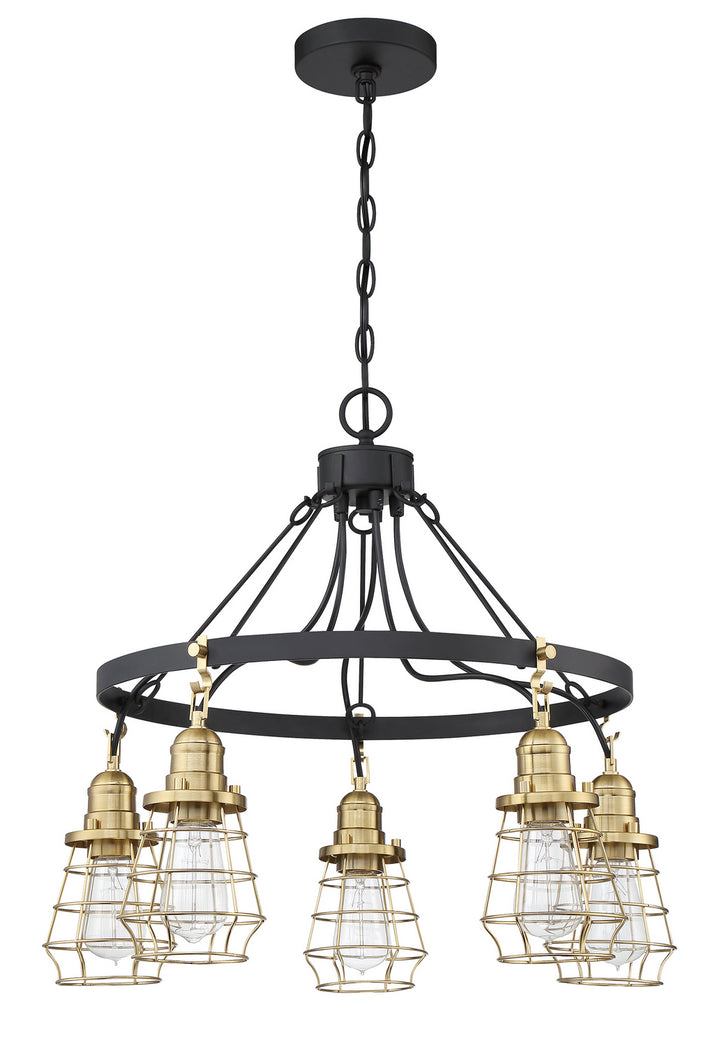 Craftmade Thatcher 50625-FBSB Chandelier Light - Flat Black/Satin Brass