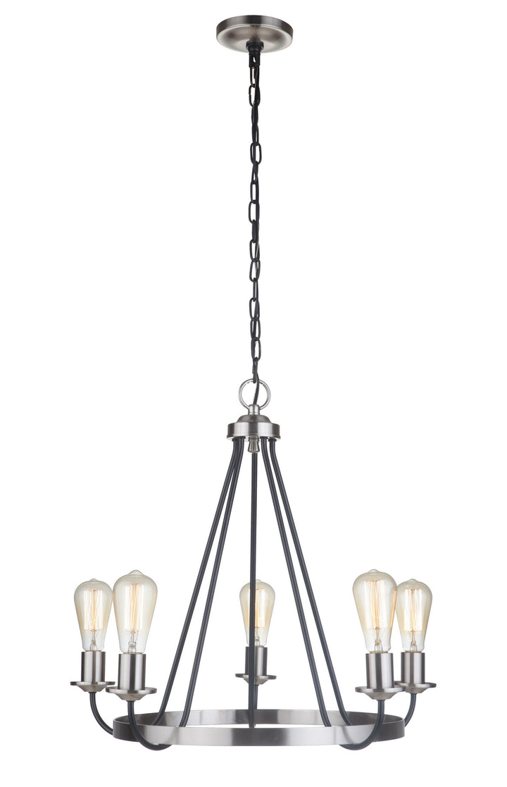 Craftmade Randolph 50325-FBBNK Chandelier Light - Flat Black/Brushed Polished Nickel