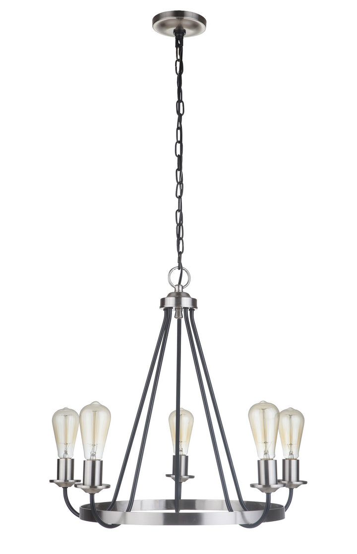 Craftmade Randolph 50325-FBBNK Chandelier Light - Flat Black/Brushed Polished Nickel