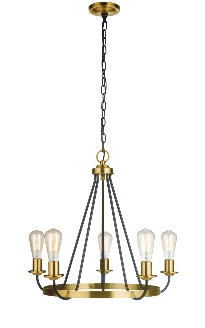 Craftmade Randolph 50325-FBSB Chandelier Light - Flat Black/Satin Brass