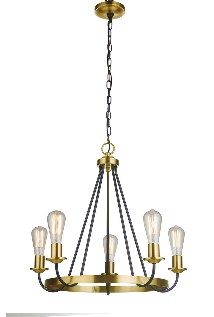 Craftmade Randolph 50325-FBSB Chandelier Light - Flat Black/Satin Brass