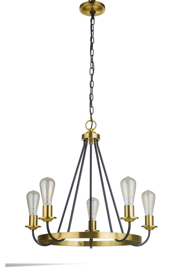 Craftmade Randolph 50325-FBSB Chandelier Light - Flat Black/Satin Brass