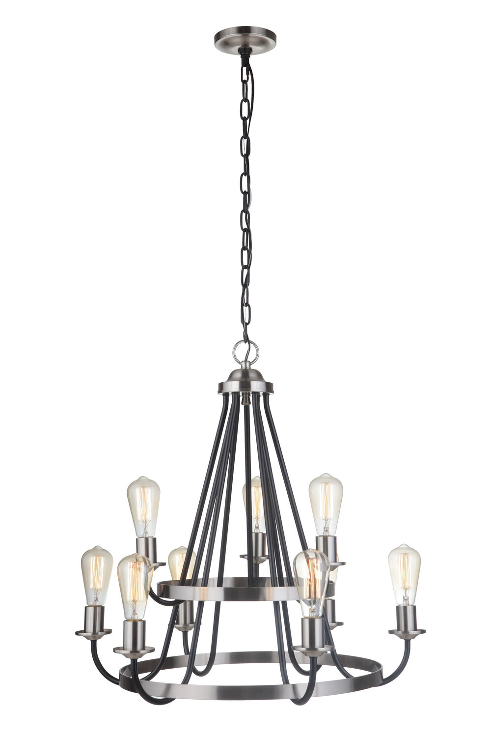 Craftmade Randolph 50329-FBBNK Chandelier Light - Flat Black/Brushed Polished Nickel