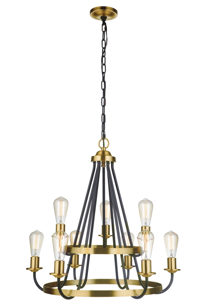Craftmade Randolph 50329-FBSB Chandelier Light - Flat Black/Satin Brass