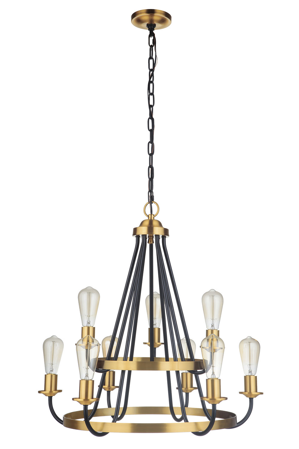 Craftmade Randolph 50329-FBSB Chandelier Light - Flat Black/Satin Brass