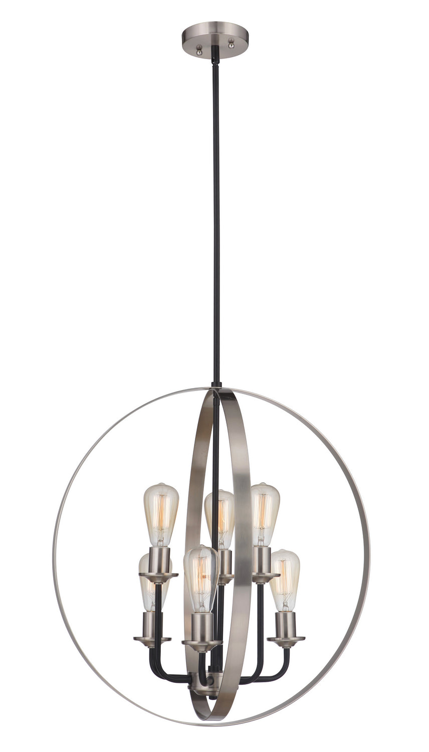 Craftmade Randolph 50336-FBBNK Chandelier Light - Flat Black/Brushed Polished Nickel