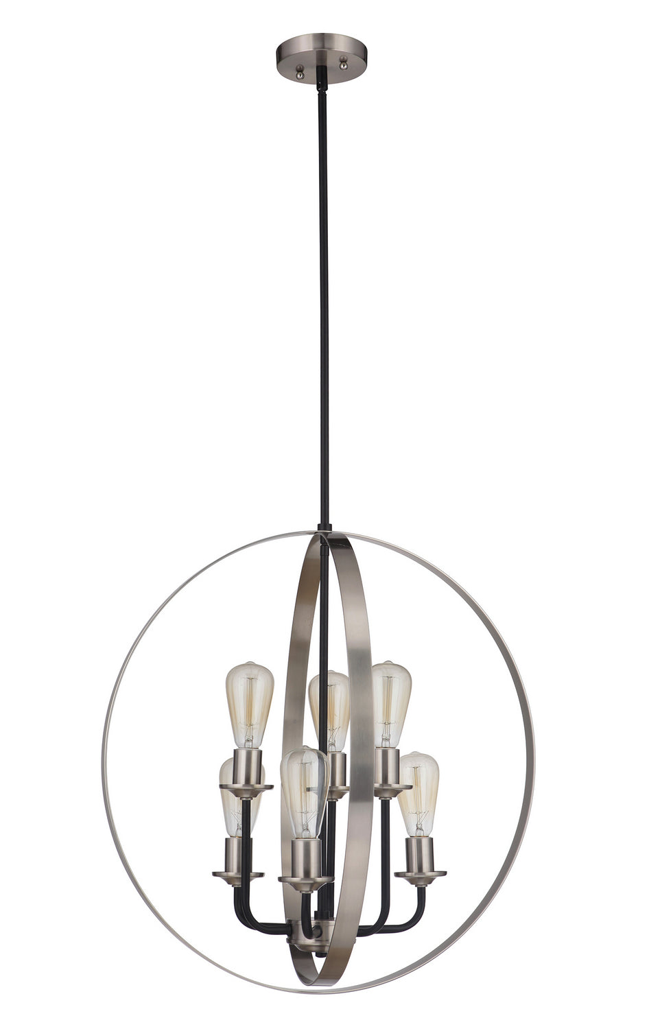 Craftmade Randolph 50336-FBBNK Chandelier Light - Flat Black/Brushed Polished Nickel