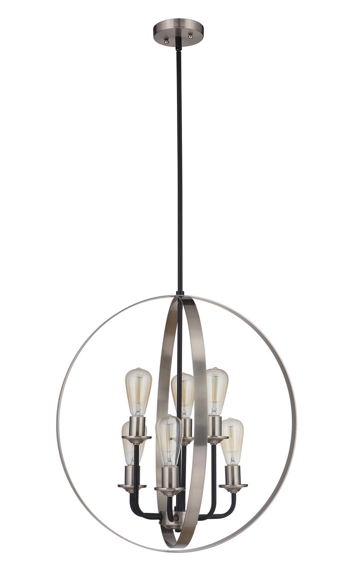 Craftmade Randolph 50336-FBBNK Chandelier Light - Flat Black/Brushed Polished Nickel