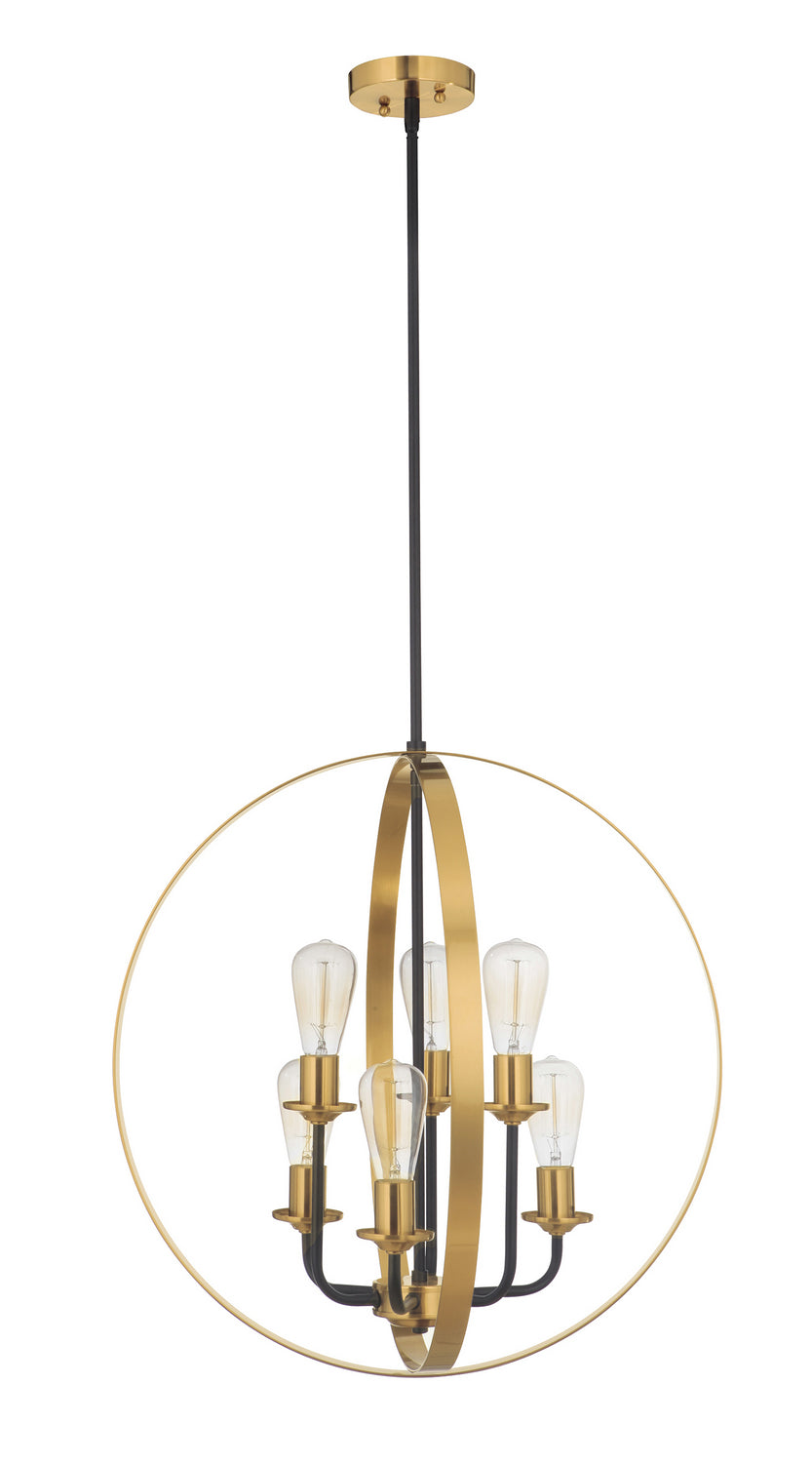 Craftmade Randolph 50336-FBSB Chandelier Light - Flat Black/Satin Brass