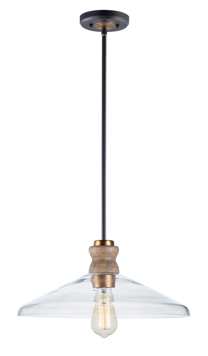 Maxim Nelson 10100CLWOAB Pendant Light - Weathered Oak / Antique Brass