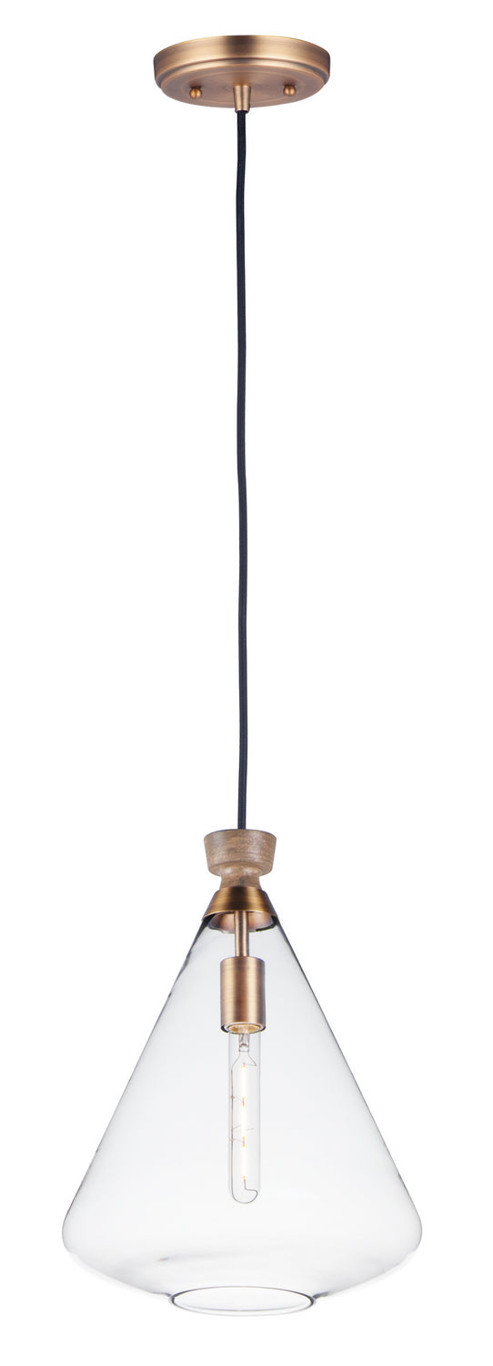 Maxim Abbott 10101CLWOAB Pendant Light - Weathered Oak / Antique Brass