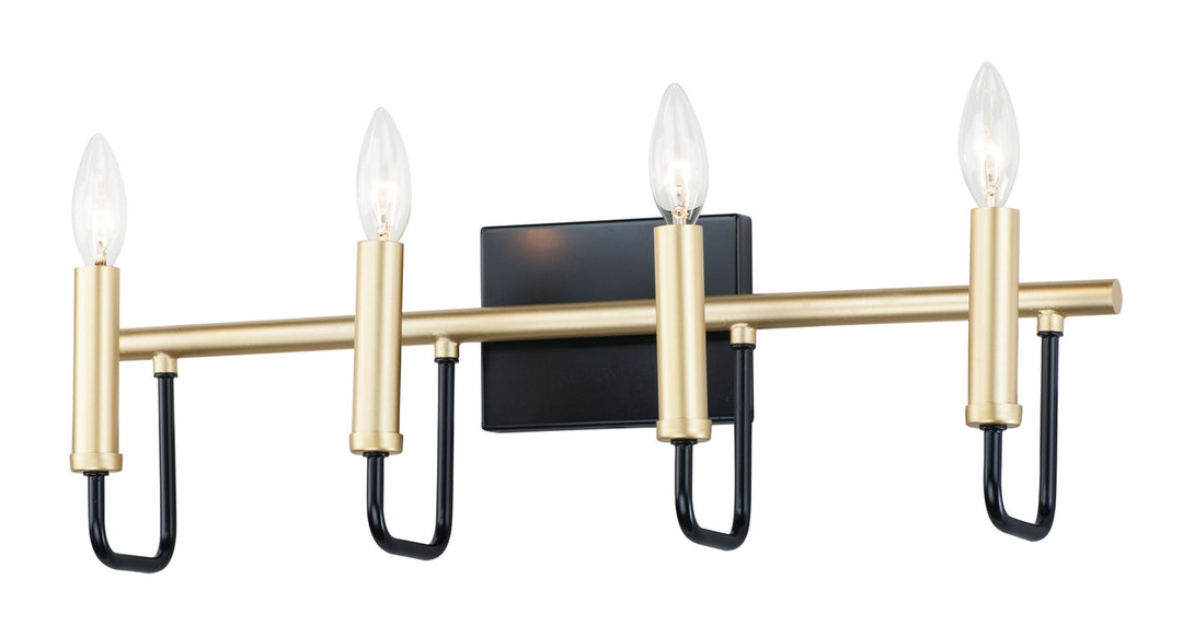 Maxim Sullivan 10254BKGLD Bath Vanity Light 23 in. wide - Black / Gold