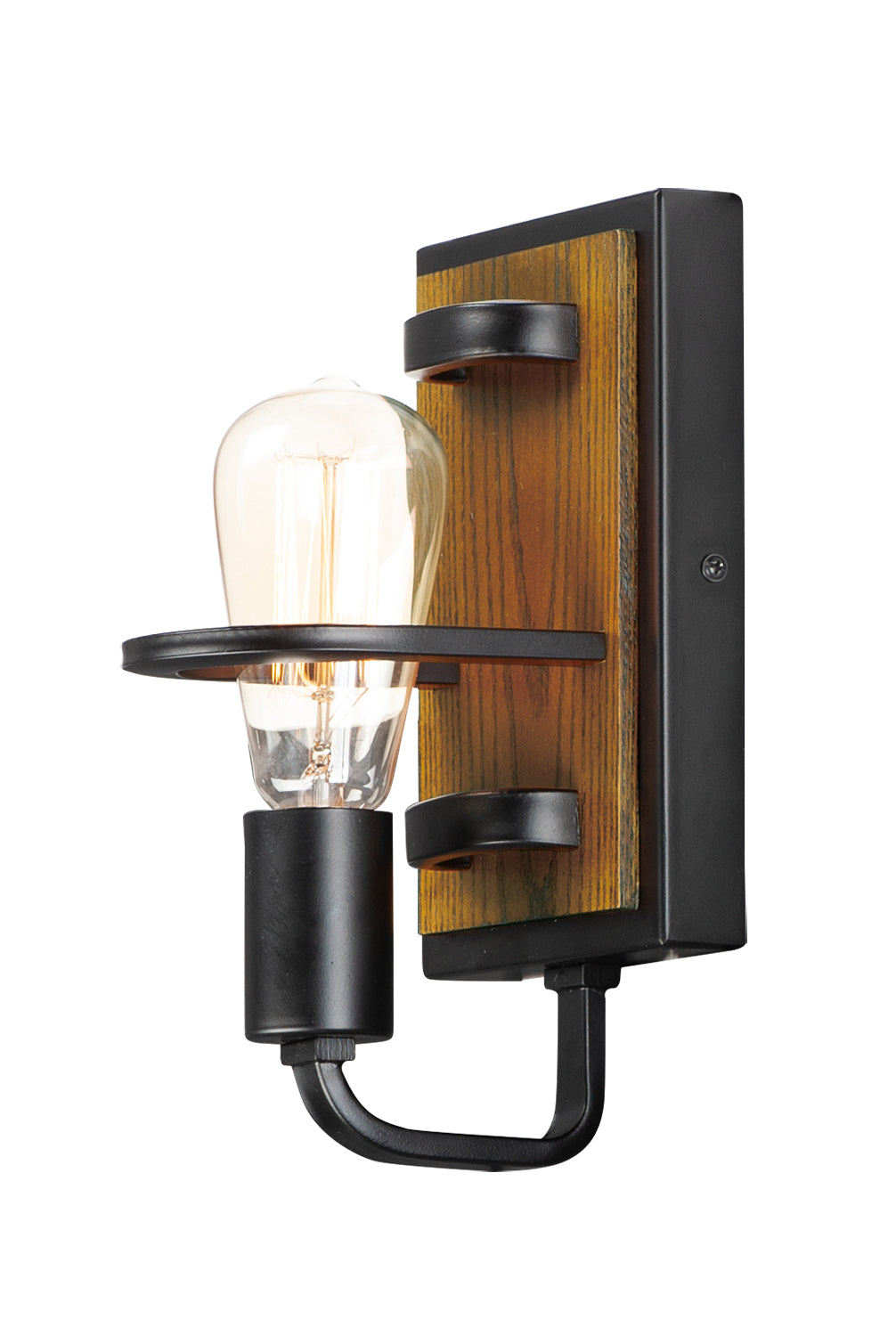 Maxim Black Forest 10301BKASB Wall Sconce Light - Black / Ashbury