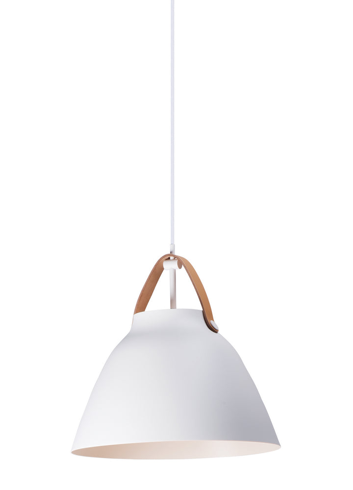 Maxim Nordic 11356TNWT Pendant Light - Tan Leather / White