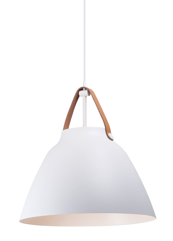 Maxim Nordic 11358TNWT Pendant Light - Tan Leather / White