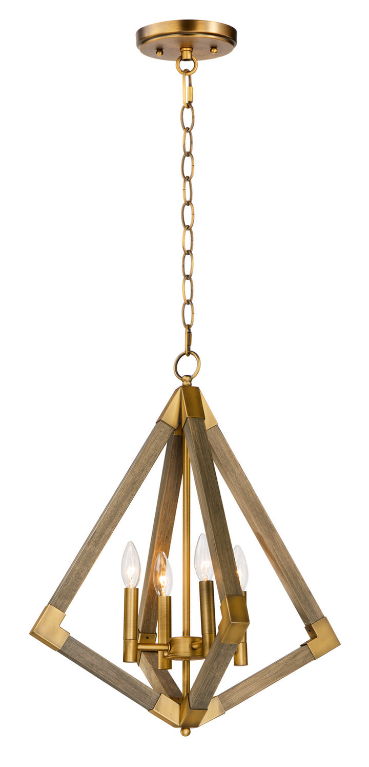 Maxim Vector 12252WOAB Pendant Light - Weathered Oak / Antique Brass