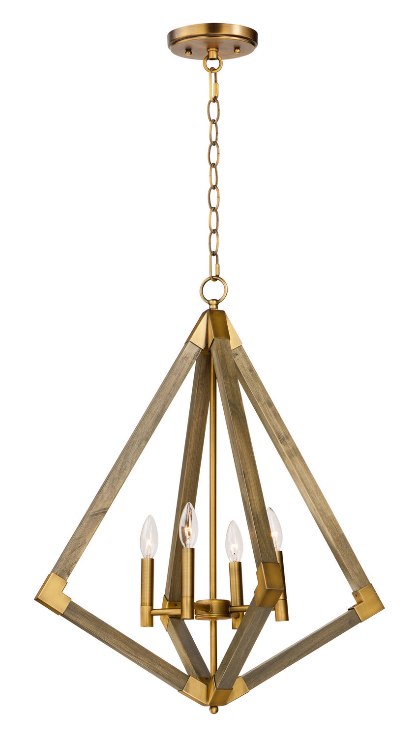 Maxim Vector 12254WOAB Pendant Light - Weathered Oak / Antique Brass