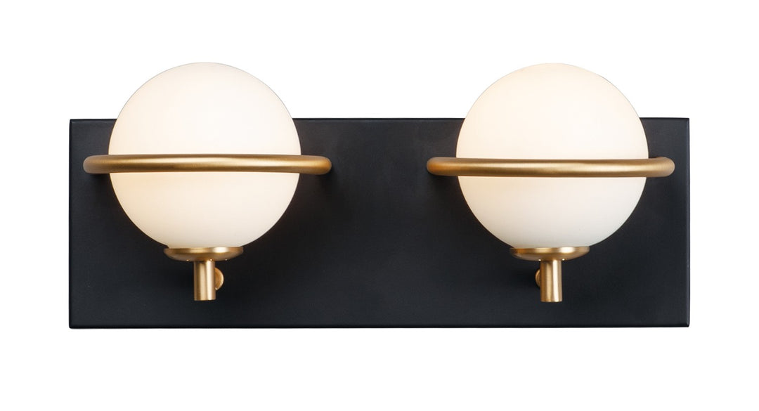 Maxim Revolve 21602SWBKGLD Bath Vanity Light 13 in. wide - Black / Gold