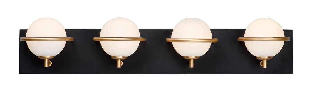 Maxim Revolve 21604SWBKGLD Bath Vanity Light 28 in. wide - Black / Gold