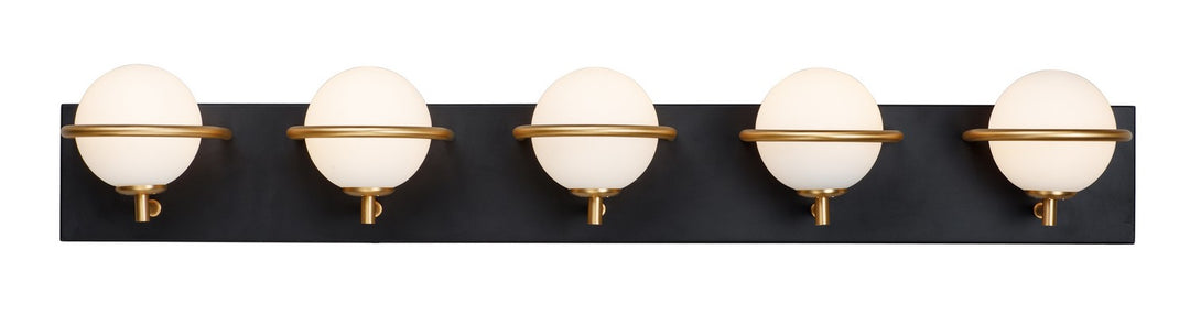 Maxim Revolve 21605SWBKGLD Bath Vanity Light 35 in. wide - Black / Gold