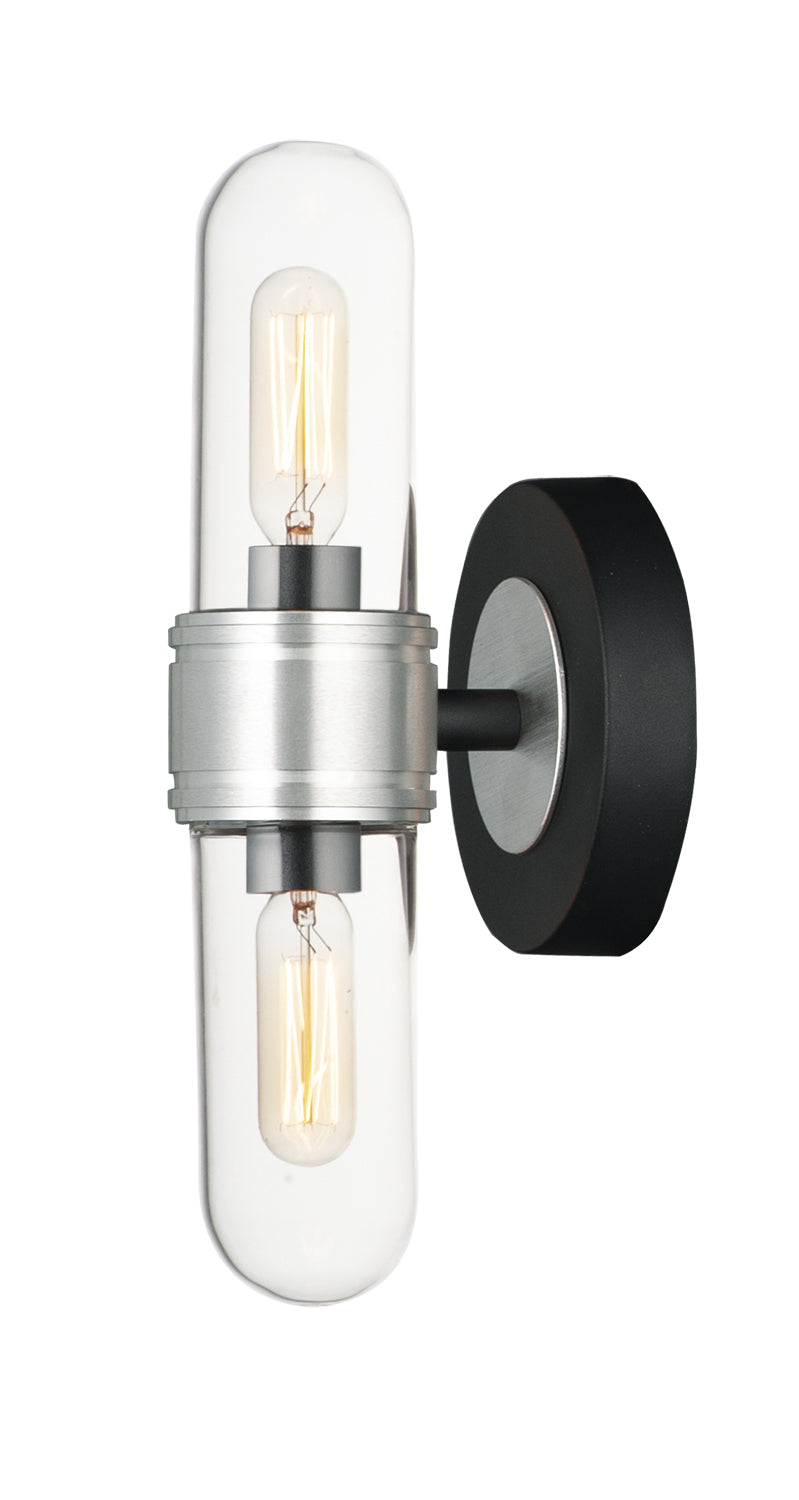 Maxim Dual 21702CLBKAL Wall Sconce Light - Black / Brushed Aluminum