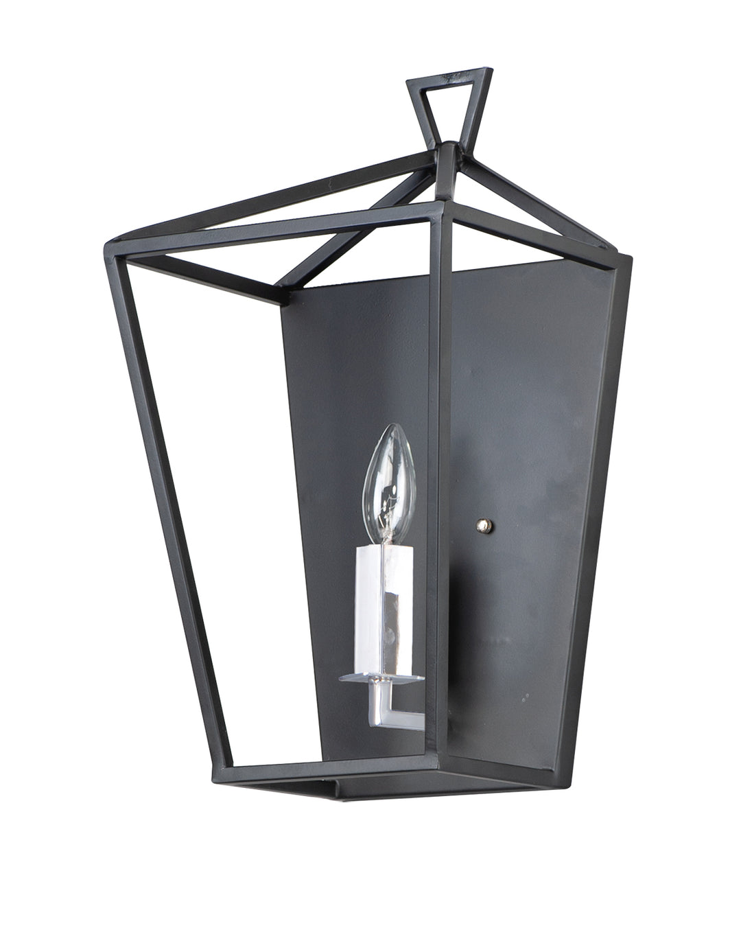 Maxim Abode 25159TXBPN Wall Sconce Light - Textured Black / Polished Nickel