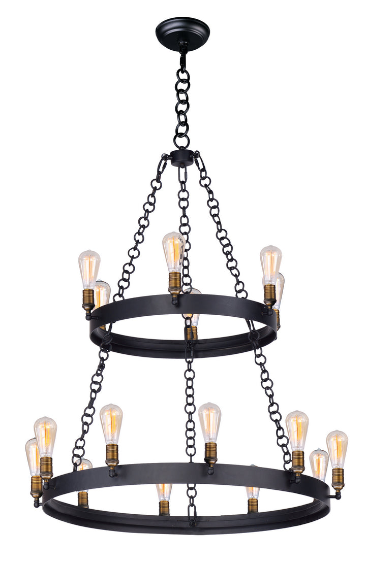 Maxim Noble 26277BKNAB Chandelier Light - Black / Natural Aged Brass